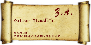 Zeller Aladár névjegykártya
